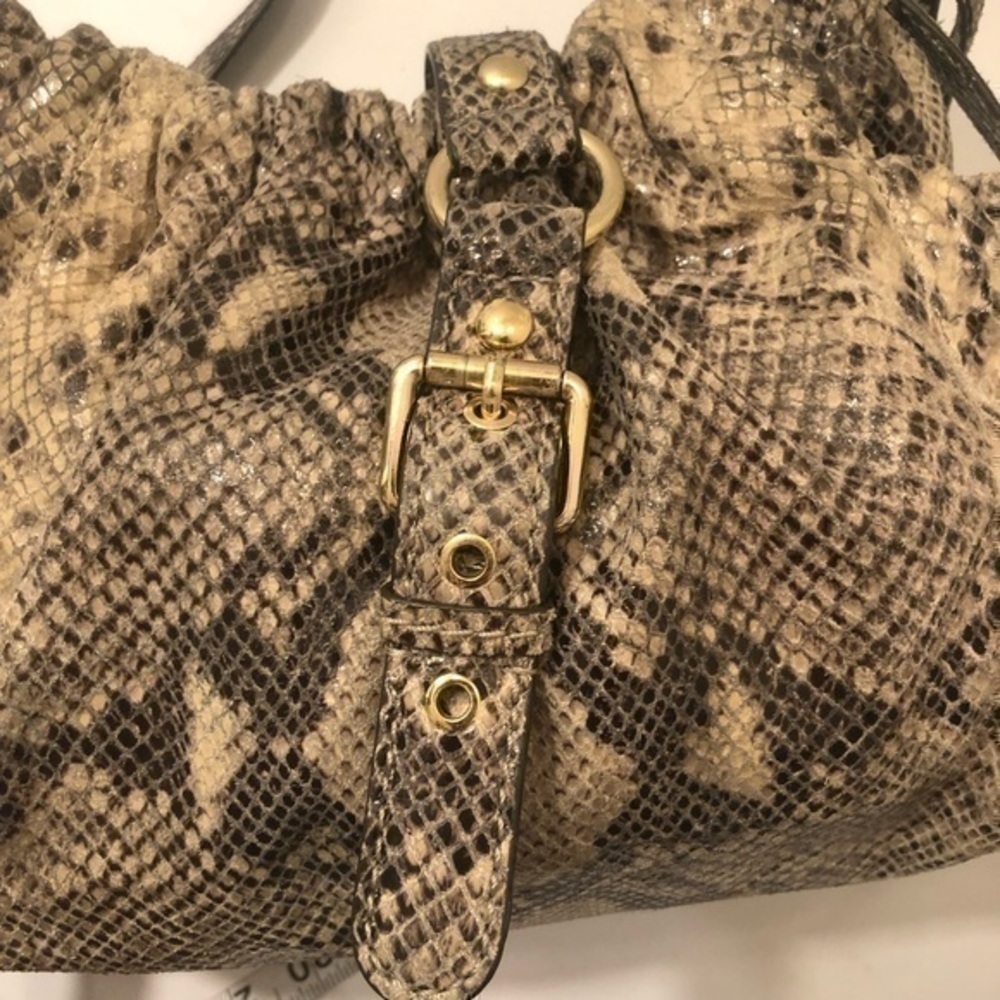 Michael kors python embossed leather messenger bag - image 4